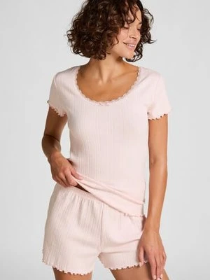 Hunkemöller Szorty Pointelle Różowy