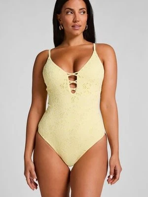 Hunkemöller Szydełkowy strój kąpielowy Żółty