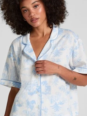 Hunkemöller Tkana bluza z krótkim rękawem Niebieski