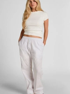 Hunkemöller Tkane spodnie bawełniane w paski Fioletowy