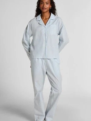 Hunkemöller Tkane spodnie bawełniane w paski Niebieski