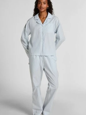 Hunkemöller Tkane spodnie bawełniane w paski Niebieski