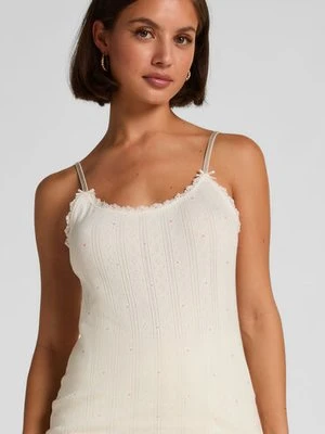 Hunkemöller Top na ramiączkach Pointelle Biały