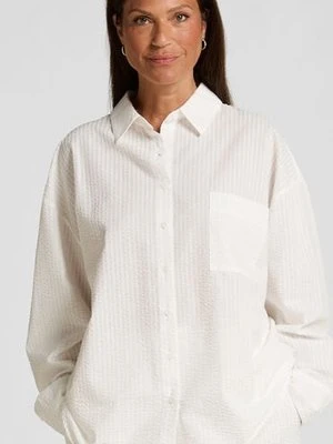 Hunkemöller Top piżamowy Bawełna Seersucker Biały