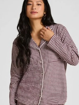 Hunkemöller Top piżamowy Flanel Essentials Fioletowy