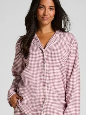 Hunkemöller Top piżamowy Flanel Essentials Fioletowy