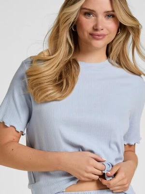 Hunkemöller Top Piżamowy Pointelle Niebieski