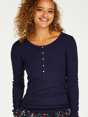 Hunkemöller Top piżamowy z długimi rękawami Niebieski