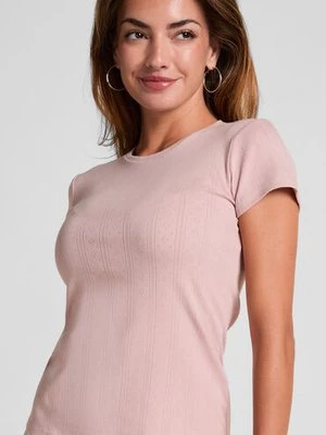 Hunkemöller Top Pointelle Różowy