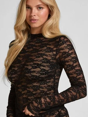 Hunkemöller Top w całości wykonana z koronki Czarny