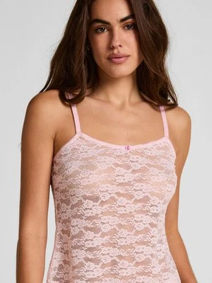 Hunkemöller Top w całości wykonana z koronki Różowy
