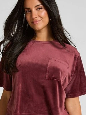 Hunkemöller Top welurowy z kieszonką Czerwony