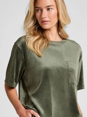 Hunkemöller Top welurowy z kieszonką Zielony