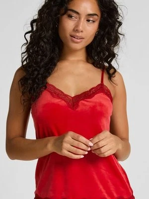Zdjęcie produktu Hunkemöller Top z aksamitnej koronki Czerwony