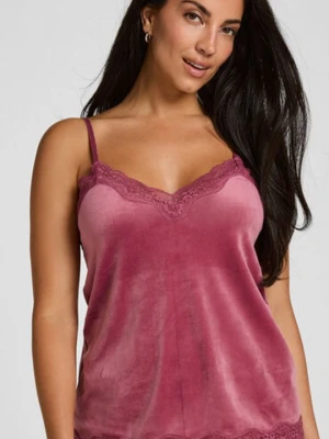 Hunkemöller Top z aksamitnej koronki Różowy