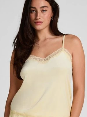 Hunkemöller Top z aksamitnej koronki Żółty