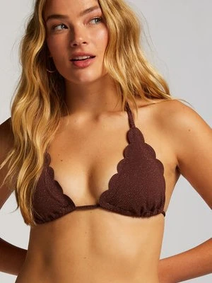 Hunkemöller Trójkątna góra od bikini Scallop Lurex Brązowy