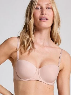 Hunkemöller Usztywniany biustonosz z fiszbinami Jane bez ramiączek Beżowy