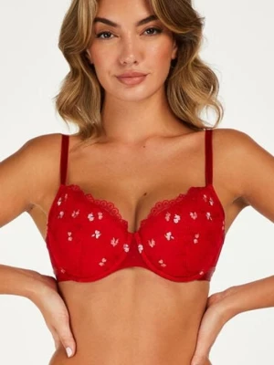 Hunkemöller Usztywniany biustonosz z fiszbinami Violet Czerwony