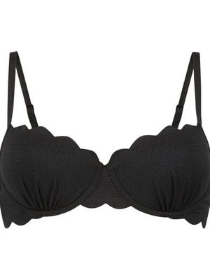 Hunkemöller Usztywniany top bikini z fiszbinami Scallop Czarny