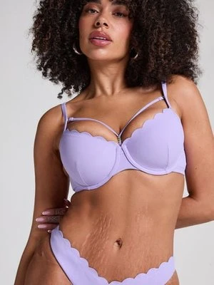 Hunkemöller Usztywniany top bikini z fiszbinami Scallop Fioletowy