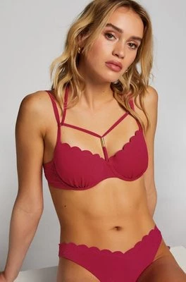 Hunkemöller Usztywniany top bikini z fiszbinami Scallop Różowy