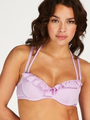 Hunkemöller Usztywniany top bikini z fiszbinami Seia Fioletowy