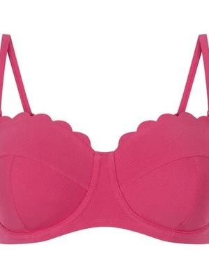 Hunkemöller Usztywniona góra od bikini z fiszbinami i bez ramiączek Scallop miseczki E + Różowy