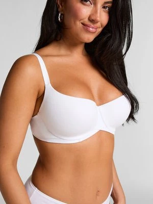 Hunkemöller Usztywniony bawełniany biustonosz z fiszbinami Biały