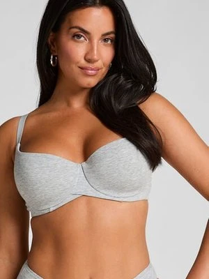 Hunkemöller Usztywniony bawełniany biustonosz z fiszbinami Szary