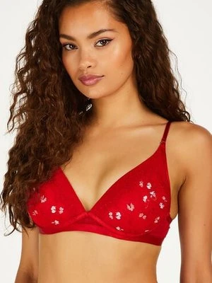 Hunkemöller Usztywniony biustonosz bez fiszbinów Violet Czerwony