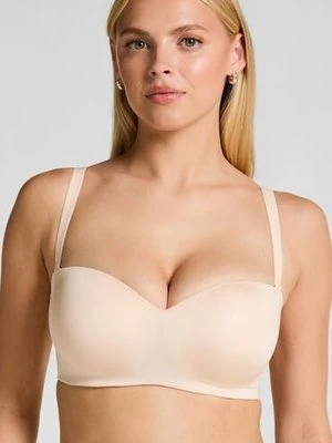 Hunkemöller Usztywniony biustonosz push-up bez ramiączek na fiszbinach Smooth Beżowy