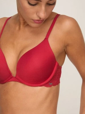 Hunkemöller Usztywniony biustonosz push-up z fiszbinami Angie Czerwony
