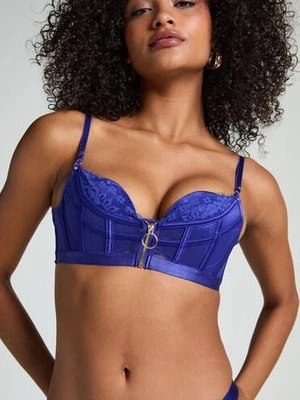 Hunkemöller Usztywniony biustonosz push-up z fiszbinami Sable Niebieski