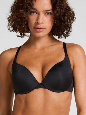 Hunkemöller Usztywniony biustonosz push-up z fiszbinami Smooth Czarny