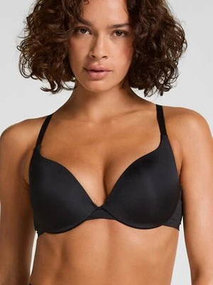 Hunkemöller Usztywniony biustonosz push-up z fiszbinami Smooth Czarny