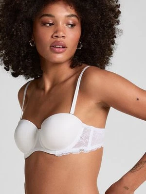 Hunkemöller Usztywniony biustonosz z fiszbinami Angie bez ramiączek Biały