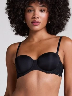 Hunkemöller Usztywniony biustonosz z fiszbinami Angie bez ramiączek Czarny