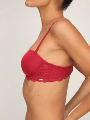 Hunkemöller Usztywniony biustonosz z fiszbinami Angie bez ramiączek Czerwony