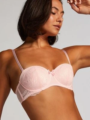 Hunkemöller Usztywniony biustonosz z fiszbinami bez ramiączek Kimberley Różowy