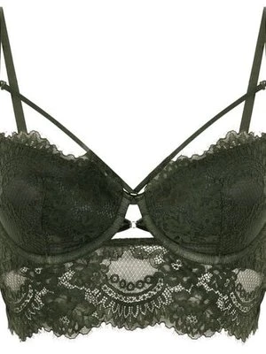 Hunkemöller Usztywniony długi biustonosz Amara z fiszbinami Zielony