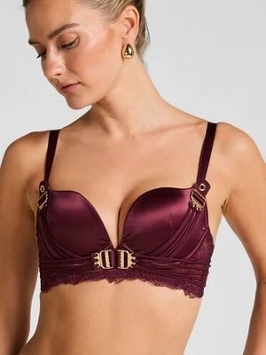 Hunkemöller Usztywniony długi biustonosz Avela z fiszbinami Czerwony