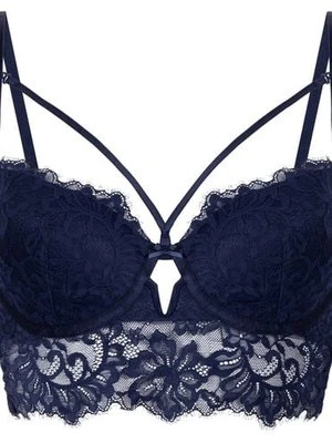 Hunkemöller Usztywniony długi biustonosz z fiszbinami Isabella Niebieski