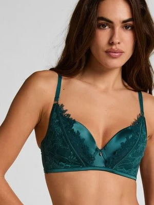 Hunkemöller Usztywniony długi biustonosz z fiszbinami Julia Zielony