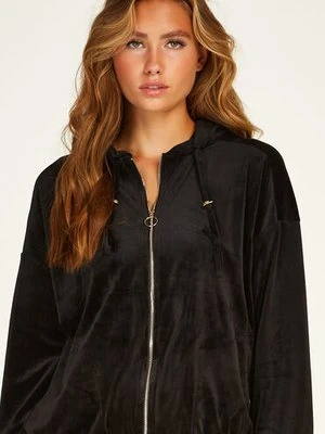 Hunkemöller Welurowa bluza z kapturem Czarny