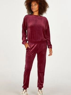 Hunkemöller Welurowe joggery Fioletowy