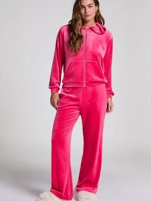 Hunkemöller Welurowe spodnie od piżamy Różowy