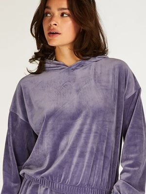 Hunkemöller Welurowy top Fioletowy