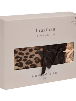 Hunkemöller Wielopak Bawełnianych Majtek Brazilian Brązowy