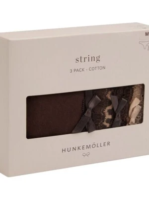 Hunkemöller Wielopak Bawełnianych Stringów Brązowy
